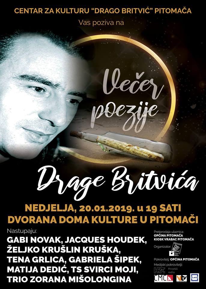 Večer poezije Drage Britvića plaka at