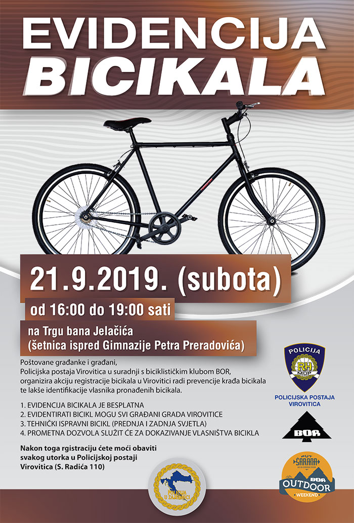 MUP Evidencija bicikala Virovitica Plakat