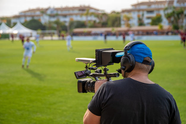 cameraman shooting live broadcast from soccer game television internet 155027 488