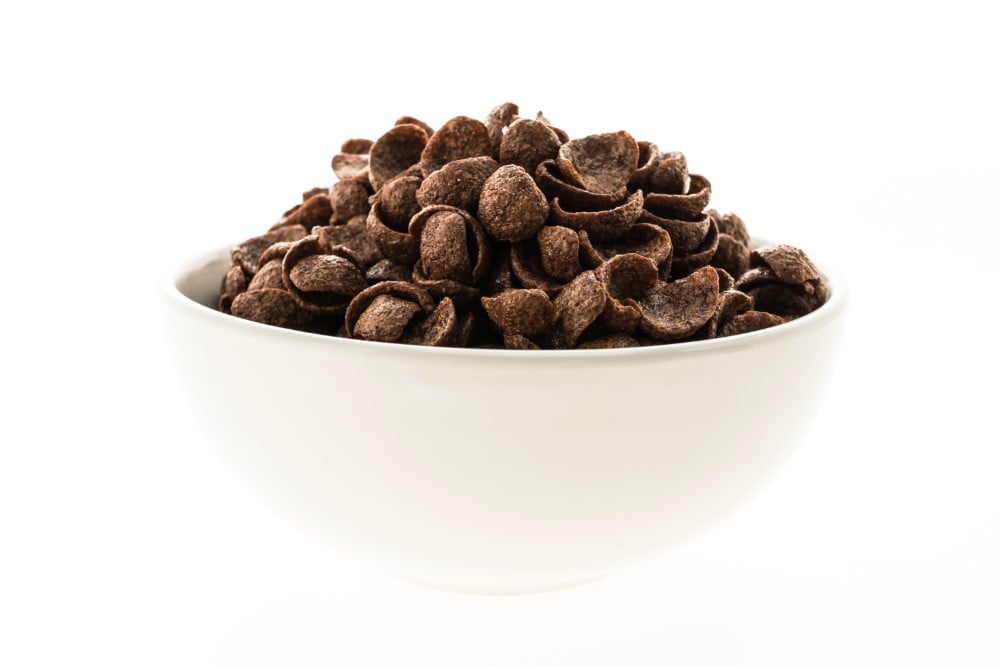 cereals chocolate white bowl