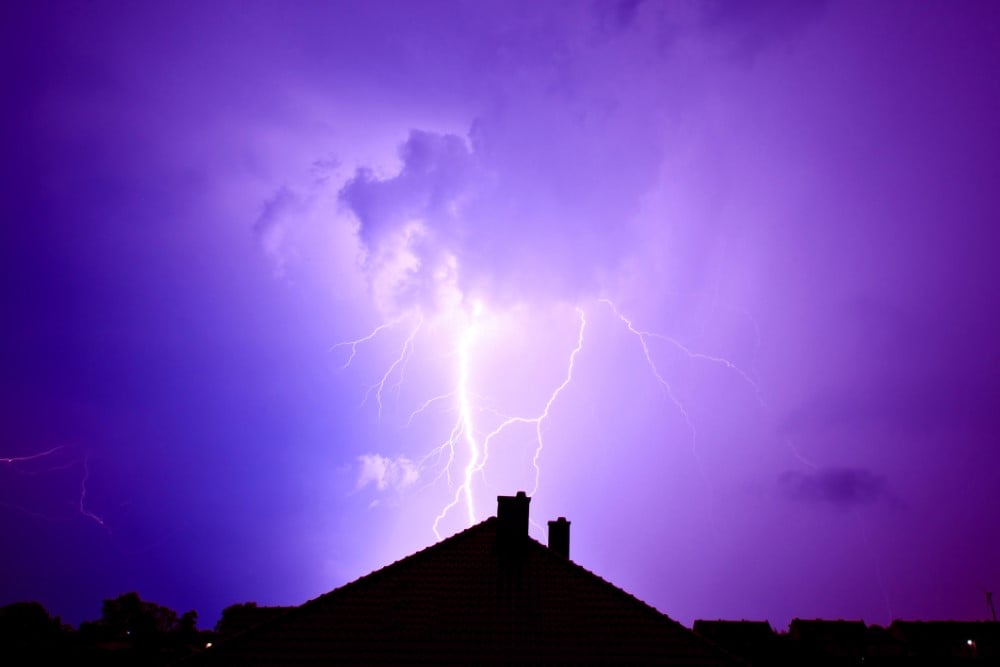 lightning hit house