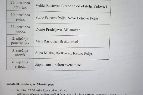 Blagoslov Zupa svetog Ivana Krstitelja Crnac