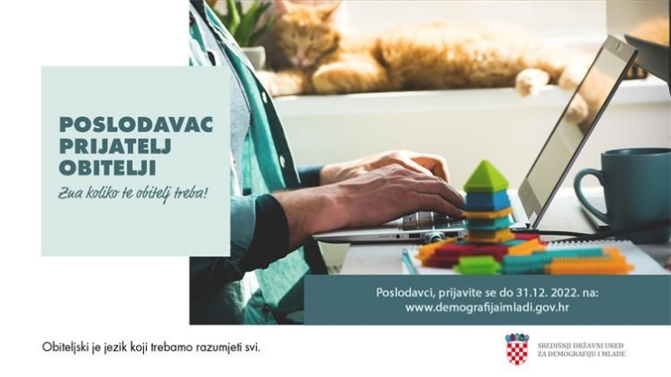 Središnji državni ured za demografiju i mlade: Objavljen natječajni postupak za dodjelu priznanja "Poslodavac prijatelj obitelji" u 2022. godini 14 SDUDM 2022