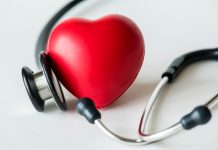 closeup heart stethoscope cardiovascular checkup concept