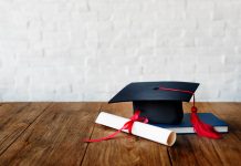 mortar board graduation diploma