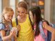 girls having break time school Custom