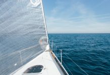 wide angle photo two sails full strong wind 346278 330