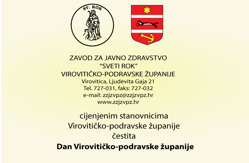 Dan Virovitičko-podravske županije čestita vam Zavod za javno zdravstvo "Sveti Rok" 1 zavod za javno zdr sa slikom