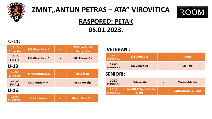 Raspored petak 05.01. Custom
