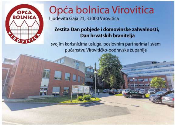 Dan pobjede i domovinske zahvalnosti i Dan hrvatskih branitelja čestita vam Opća bolnica Virovitica 1 BOLNICA VIROVICA
