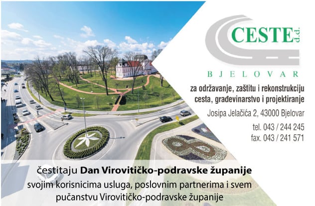 Dan Virovitičko-podravske županije čestitaju vam Ceste d.d. 1 ceste bjelovar 1