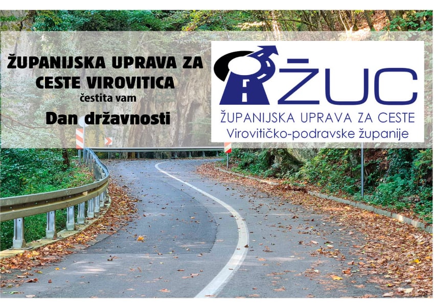 Dan državnosti čestita vam Županijska uprava za ceste Virovitica 1 zuc sa slikom