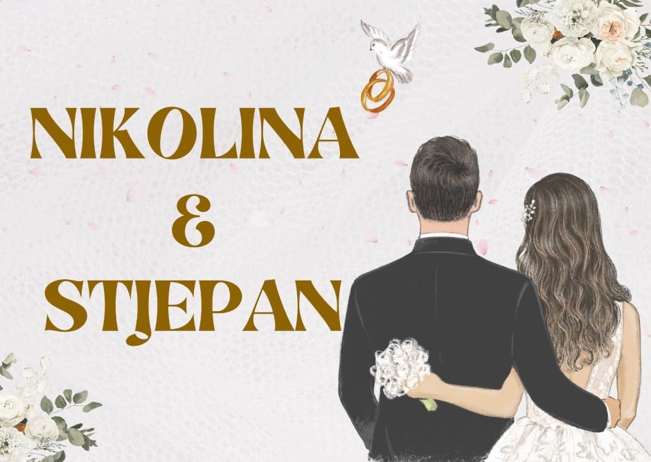 White Simple Wedding Card Custom
