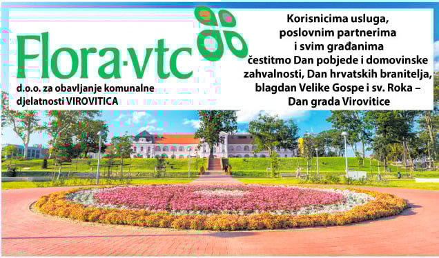 Flora VTC čestita vam Dan pobjede i domovinske zahvalnosti, Dan hrvatskih branitelja i blagdan Velike Gospe i sv. Roka - Dan grada Virovitice 2 flora sa slikom